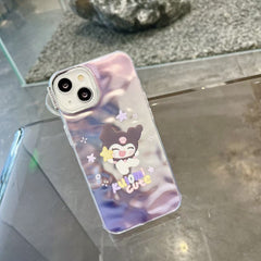 Kuromi Cute Silver Chrome Designer Silicon Case for iPhone 15 Plus