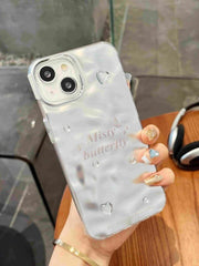 Misty Butterfly  Chrome Designer Silicon Case for iPhone 15 Plus