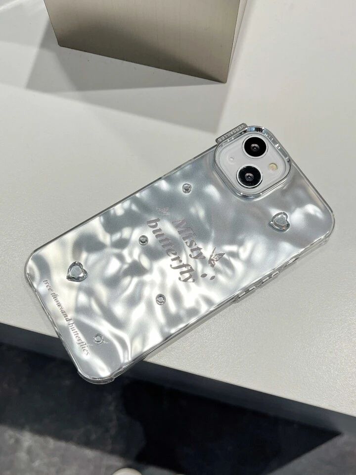 Misty Butterfly  Chrome Designer Silicon Case for iPhone 15 Plus