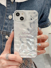 Misty Butterfly  Chrome Designer Silicon Case for iPhone 15 Plus