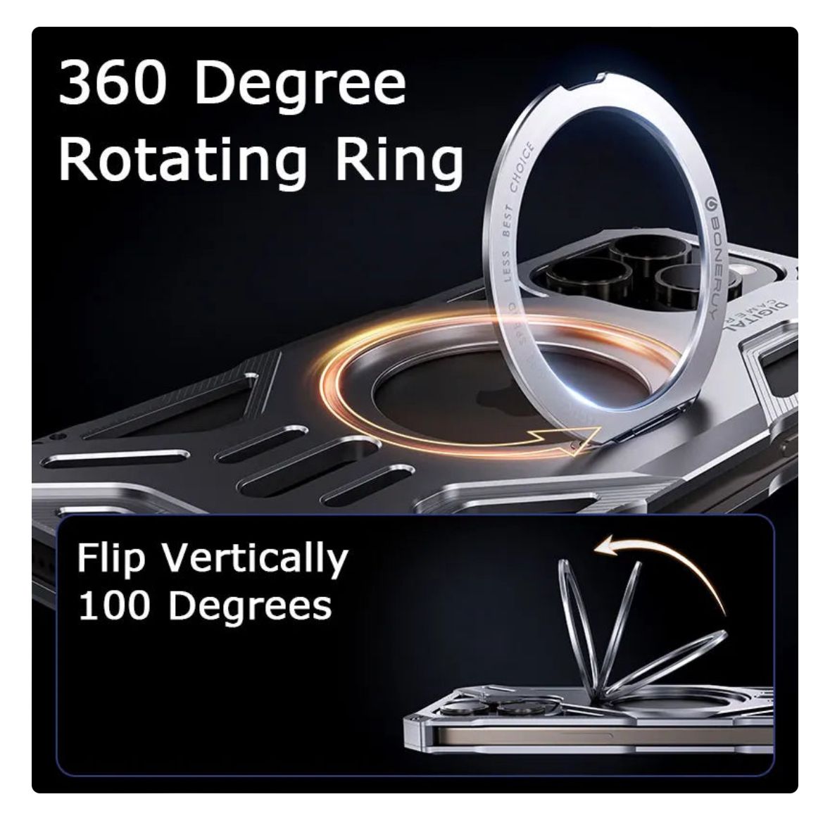 Metallic Luxury Hollow Aluminium Case for iPhone 15 Pro (Grey)