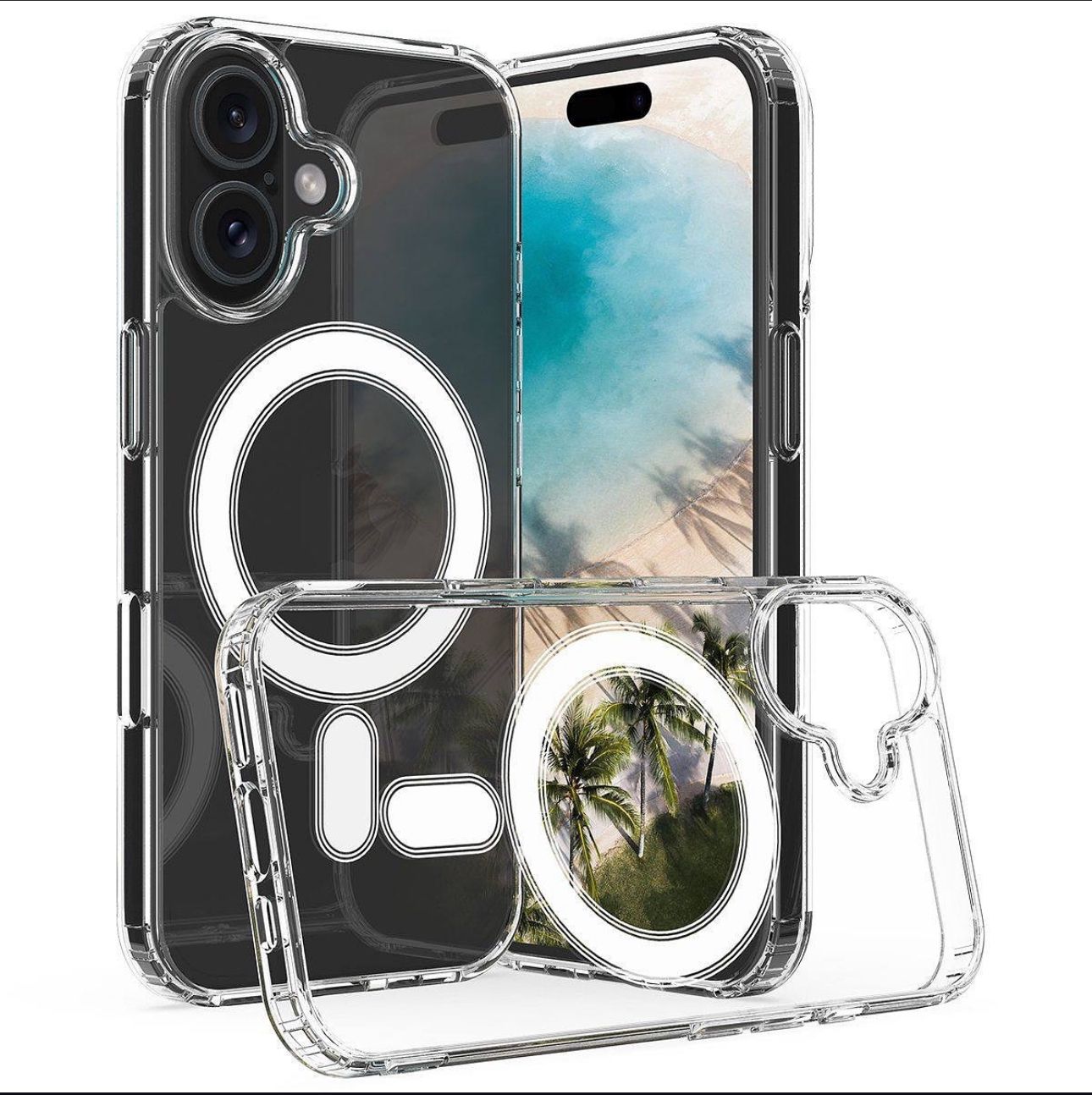 Protective Apple iPhone Back Cover - Transparent Magsafe Case for iPhone 16 Pro