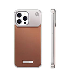 Luxury   Leather   Metal   Magnetic   Aluminum   Fragrance   Phone   Case   For   iPhone   16   Pro   Max   (tan   Brown) for iPhone         16         Pro         Max by Covermeup