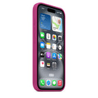Protective Apple iPhone Back Cover - Logo Silicon Case for iPhone 16 Plus (Fuschia Pink) - Style 6