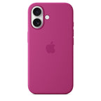 Protective Apple iPhone Back Cover - Logo Silicon Case for iPhone 16 Plus (Fuschia Pink) - Style 3