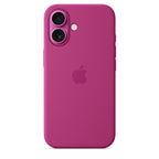 Protective Apple iPhone Back Cover - Logo Silicon Case for iPhone 16 (Fuschia Pink)