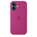 Protective Apple iPhone Back Cover - Logo Silicon Case for iPhone 16 Plus (Fuschia Pink) - Style 4
