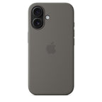 Protective Apple iPhone Back Cover - Logo Silicon Case for iPhone 16 (Grey)