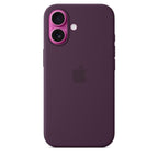 Protective Apple iPhone Back Cover - Logo Silicon Case for iPhone 16 (Plum) - Style 3