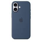 Protective Apple iPhone Back Cover - Logo Silicon Case for iPhone 16 (Denim Blue) - Style 3