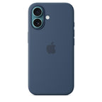 Protective Apple iPhone Back Cover - Logo Silicon Case for iPhone 16 (Denim Blue) - Style 5