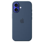 Protective Apple iPhone Back Cover - Logo Silicon Case for iPhone 16 (Denim Blue)