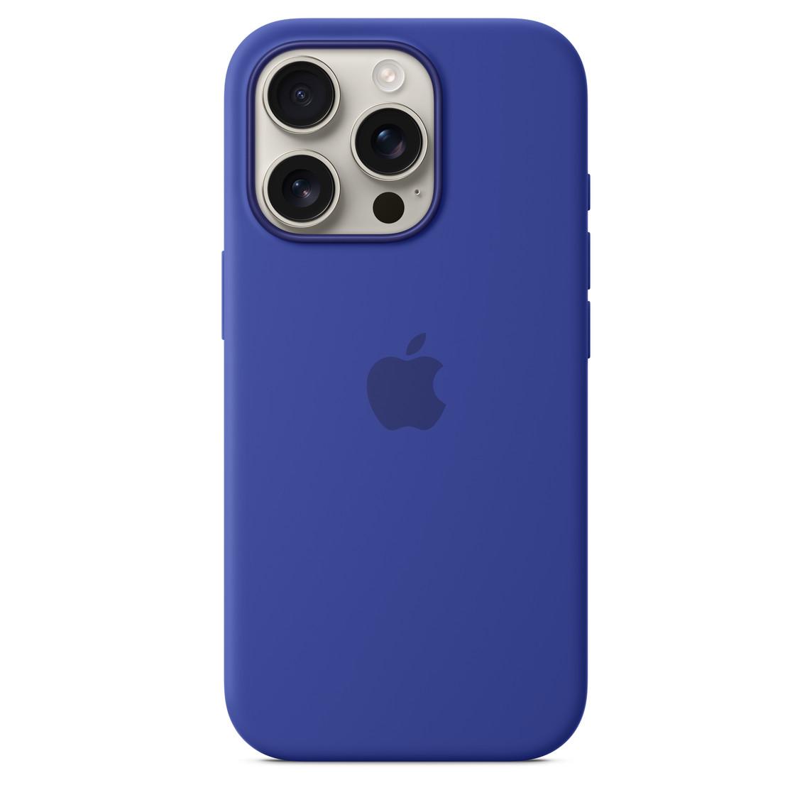 Protective Apple iPhone Back Cover - Logo Silicon Case for iPhone 16 Pro (Marine Blue) - Style 2
