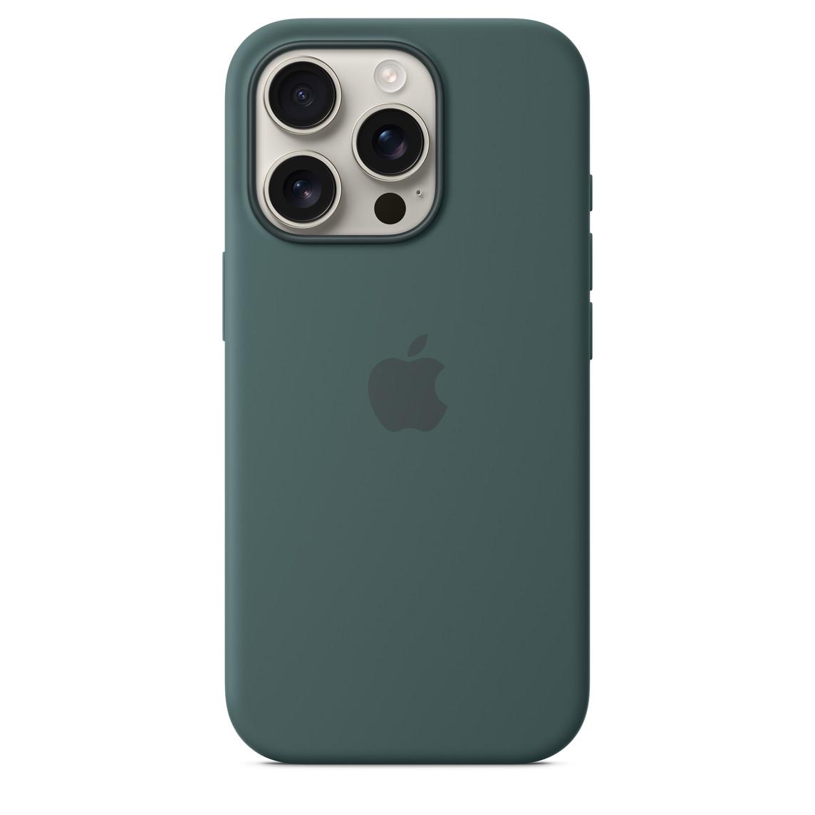 Protective Apple iPhone Back Cover - Logo Silicon Case for iPhone 16 Pro (Lake Green)