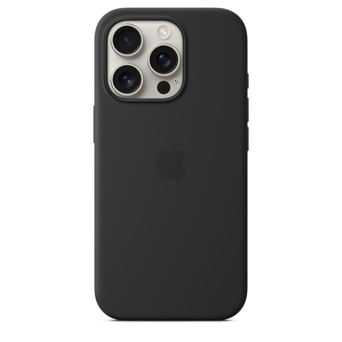 Protective Apple iPhone Back Cover - Logo Silicon Case for iPhone 16 Pro Max (Black)