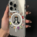 Protective Apple iPhone Back Cover - Transparent Cartoon Designer Silicon Case for iPhone 15 Pro