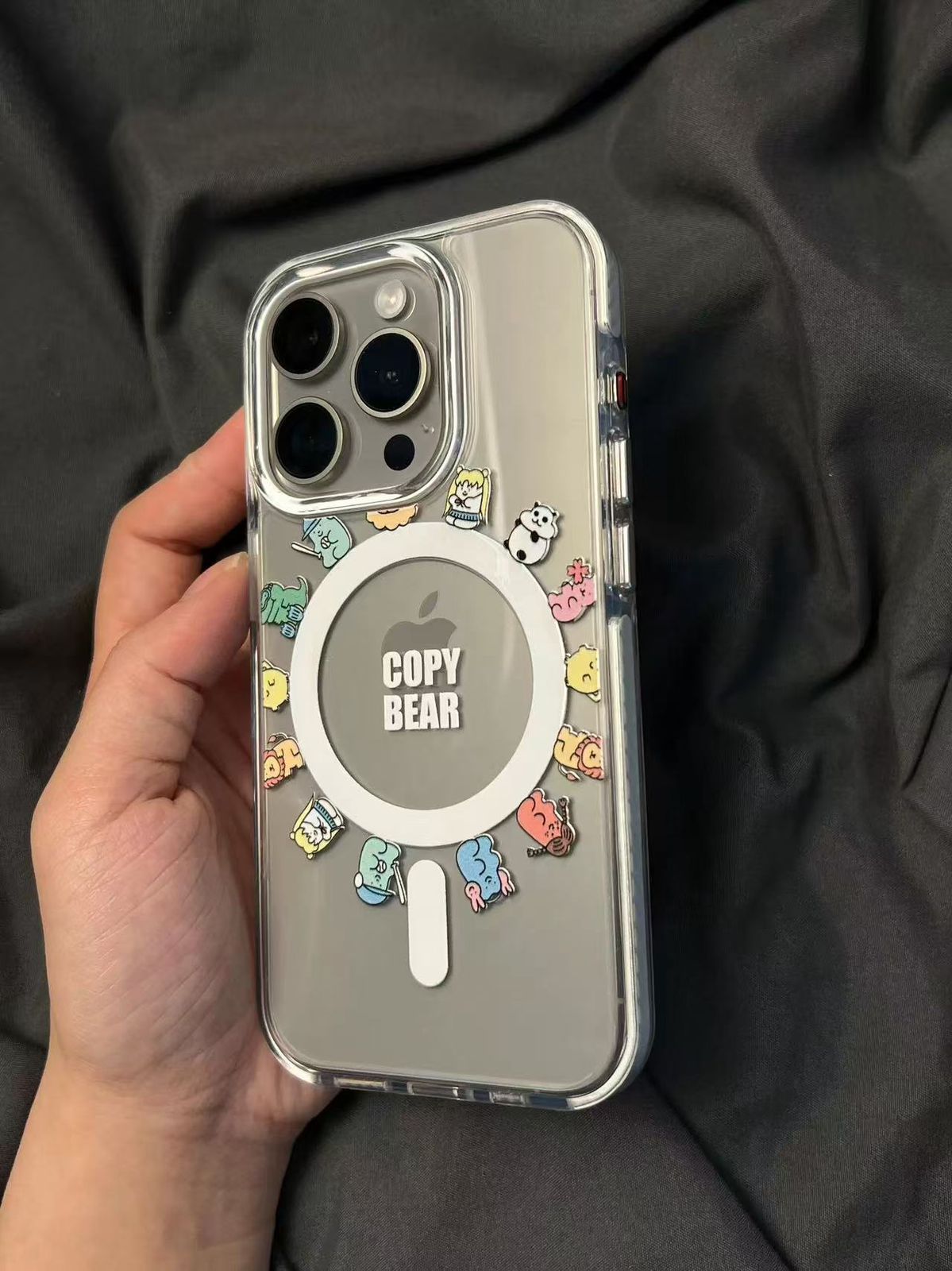 Protective Apple iPhone Back Cover - Transparent Cartoon Designer Silicon Case for iPhone 16 Pro - Style 2