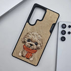 Nimmy Premium Embroidered Leather Case - Samsung Galaxy S25 Ultra Nimmy Official Embroidery Leather Case - Brown - Style 2