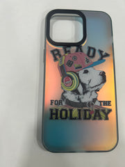 iPhone 3D fluorescent color changing case with animal print.