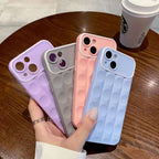 Protective Apple iPhone Back Cover - iPhone 3D Grid Cube Silicone Soft Fashion Case - Style 2