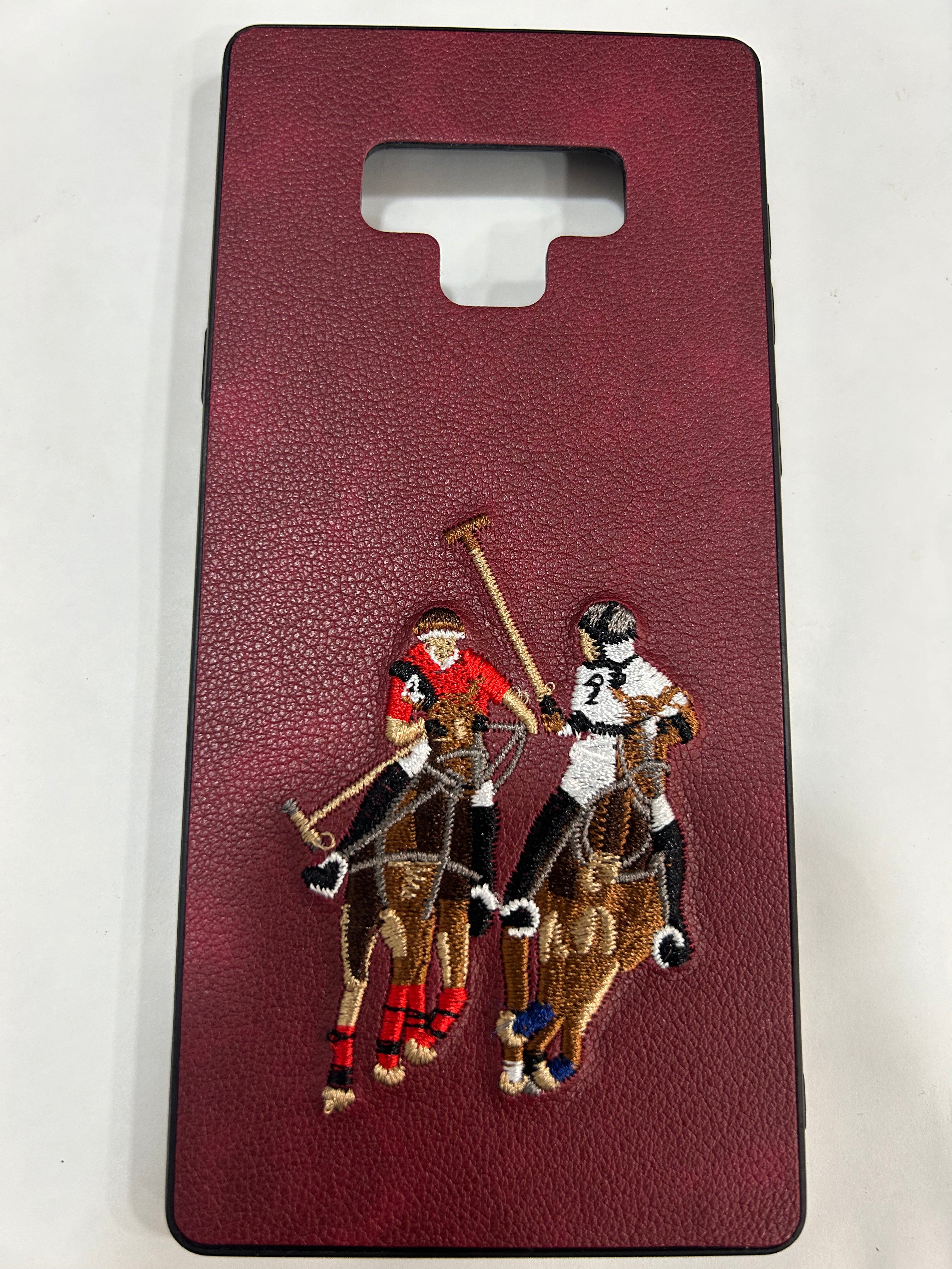 POLO JOCKEY Series Embroidered Leather Back Silicon Hard Case for Samsung Galaxy NOTE 9