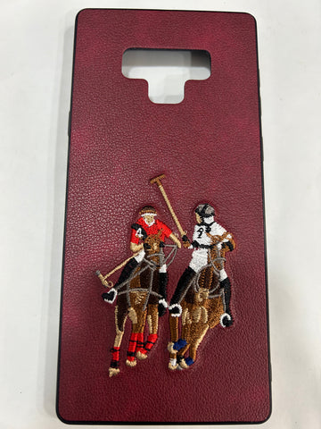 POLO JOCKEY Series Embroidered Leather Back Silicon Hard Case for Samsung Galaxy NOTE 9