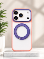 Double Colour Matte Finish Magsafe Stand Case for iPhone 17/18 Pro & Pro Max - iPhone 17 Pro Max / 18 Pro Max - Pink/Purple