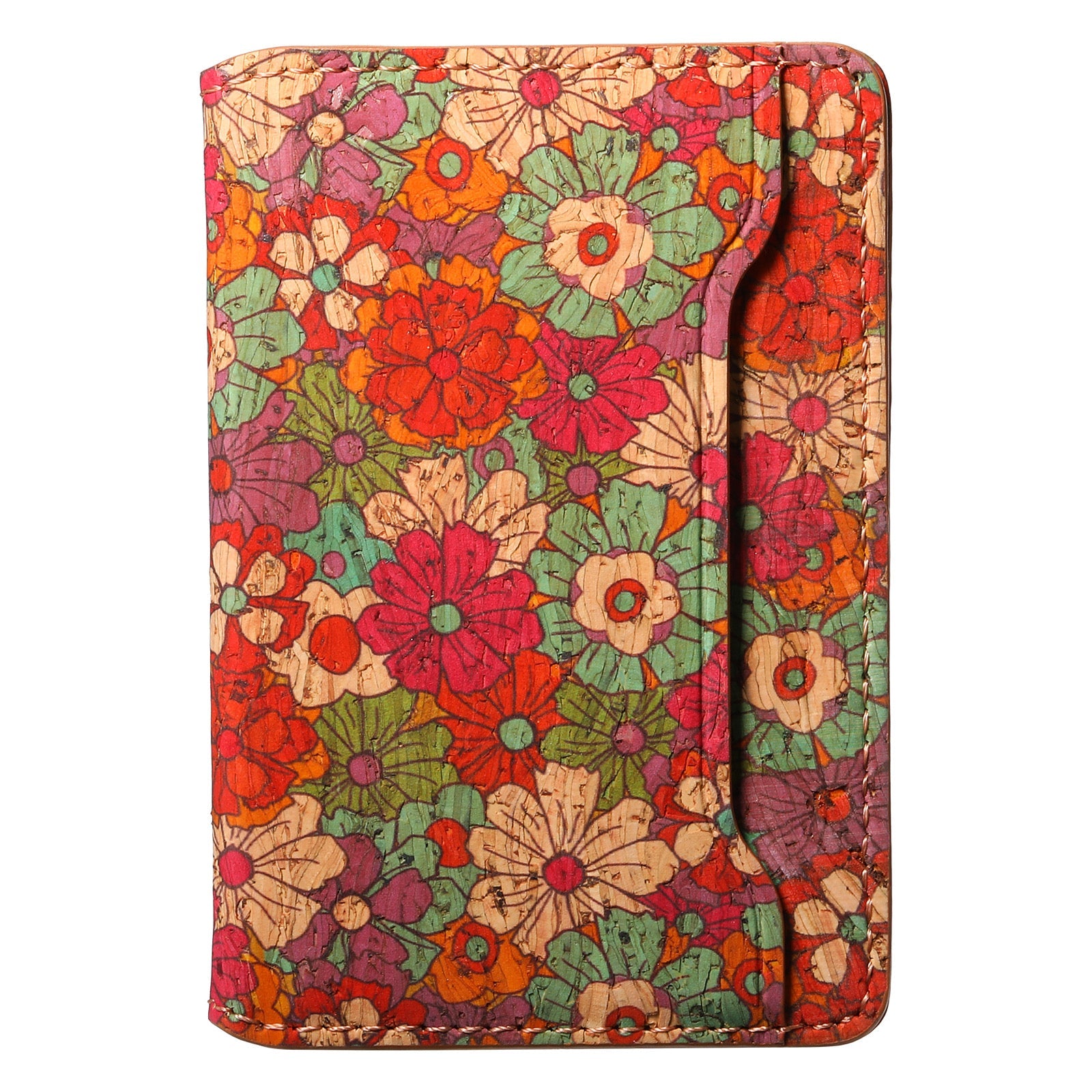 Floral Magsafe Wallet 3 Pockets (Orange)