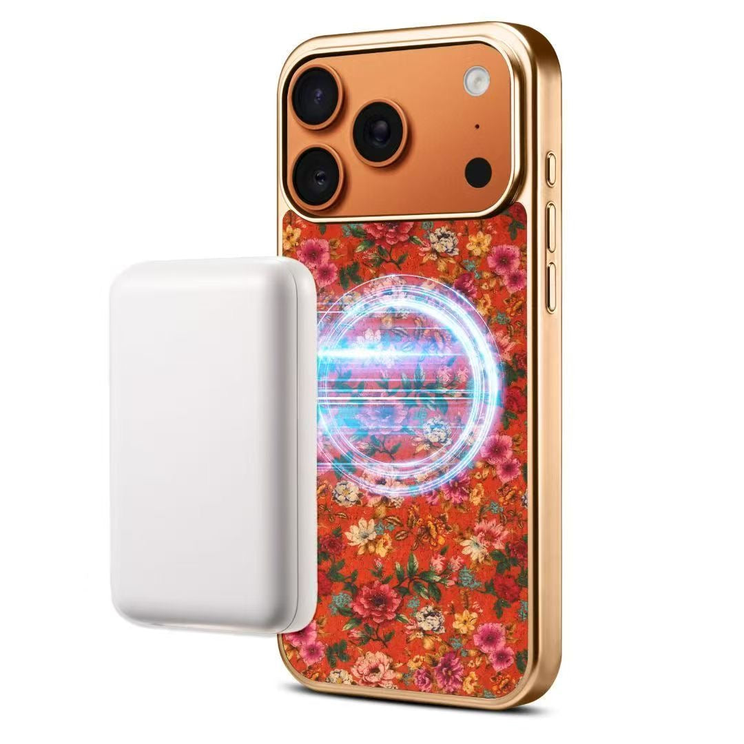 Floral Designer MagSafe Case for IPhone 17 Pro Max(Orange)