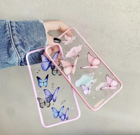 Butterfly Glitter Transparent Case Mobile Case by CoverMeUp - Style 3
