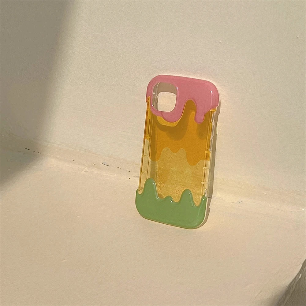 Protective Apple iPhone Back Cover - 3D Cute Smiley Rainbow Ice Cream Silicone iPhone Case - Style 4