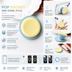 Plain Silicon Magsafe Pop Socket (Yellow/Blue)