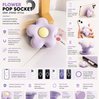 Floral Design MagSafe Pop Socket (L.Purple)