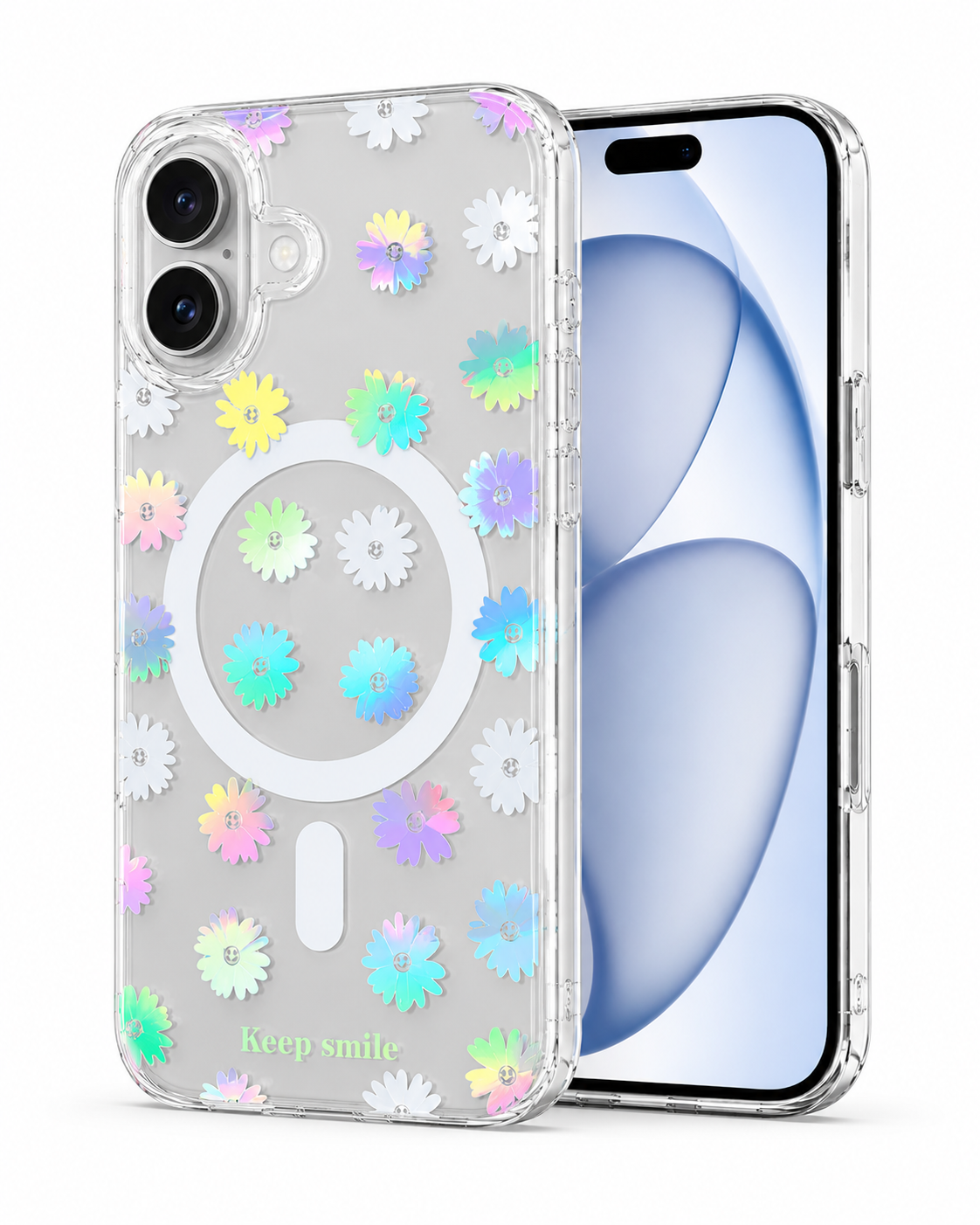 Floral Transparent Designer MagSafe Case For iPhone 17 (Design 2)