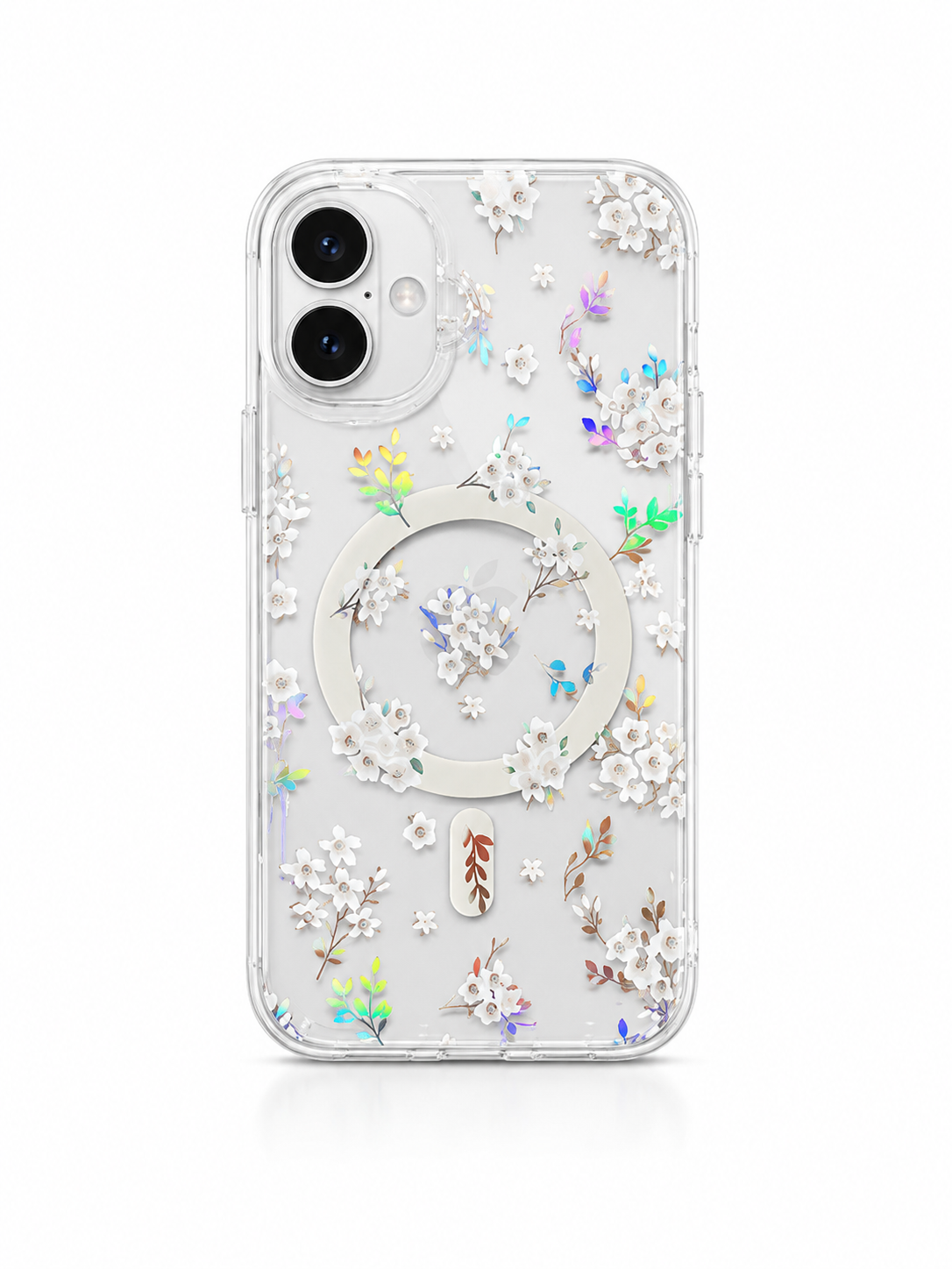 Floral Transparent Designer MagSafe Case For iPhone17 (Floral1)