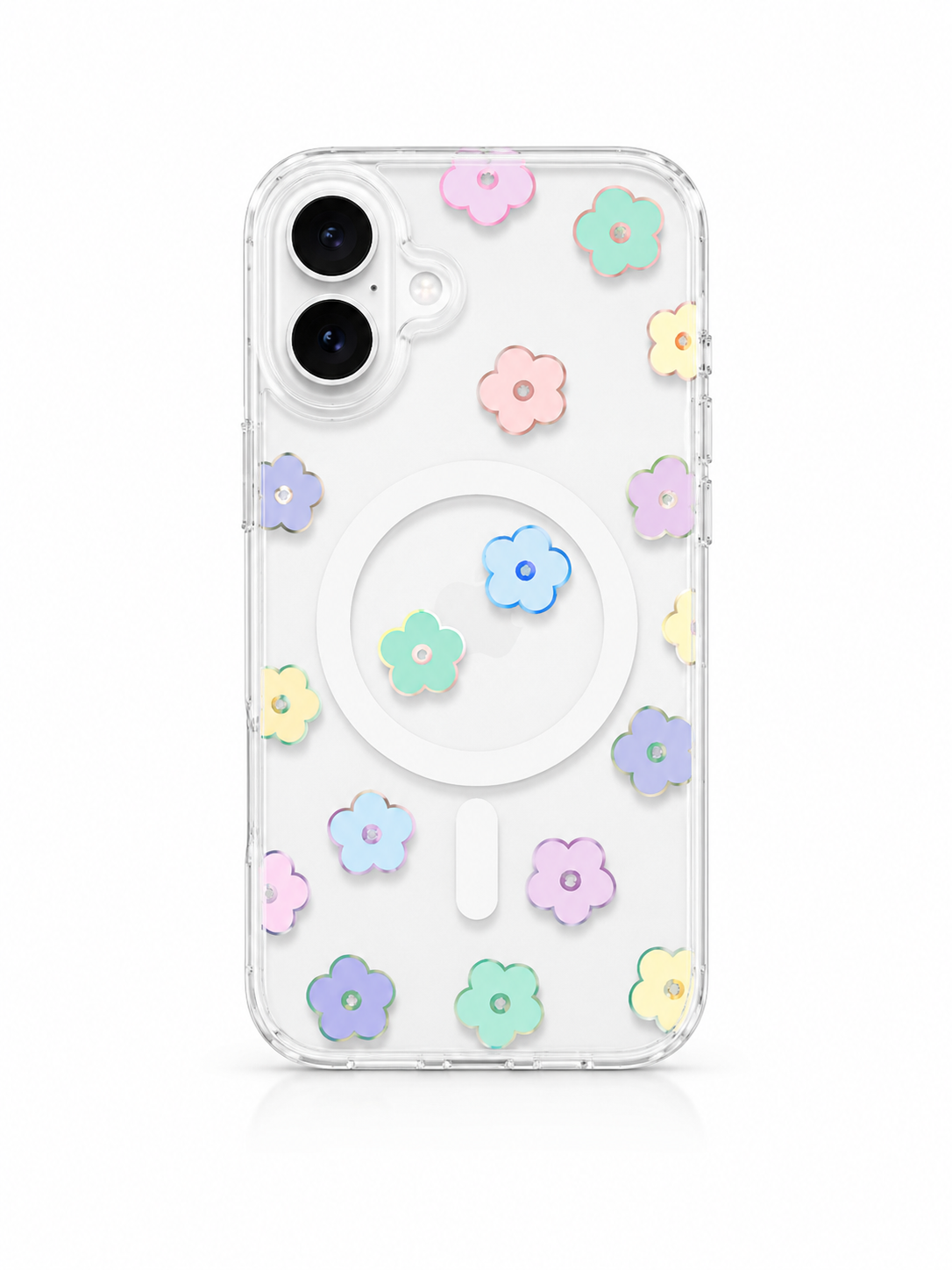 Floral Transparent Designer MagSafe Case For iPhone17(Multicolour)