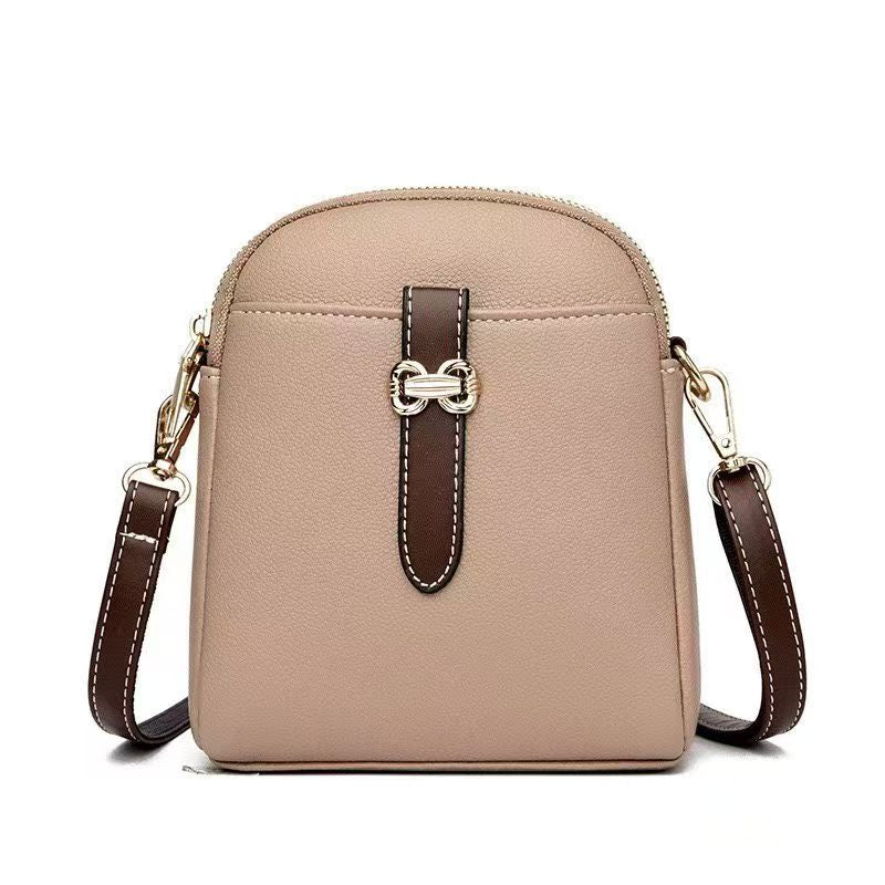 Women’s Cross Body PU Leather Shoulder Storage Bag(Brown)