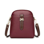Women’s Cross Body PU Leather Shoulder Storage Bag(Maroon)
