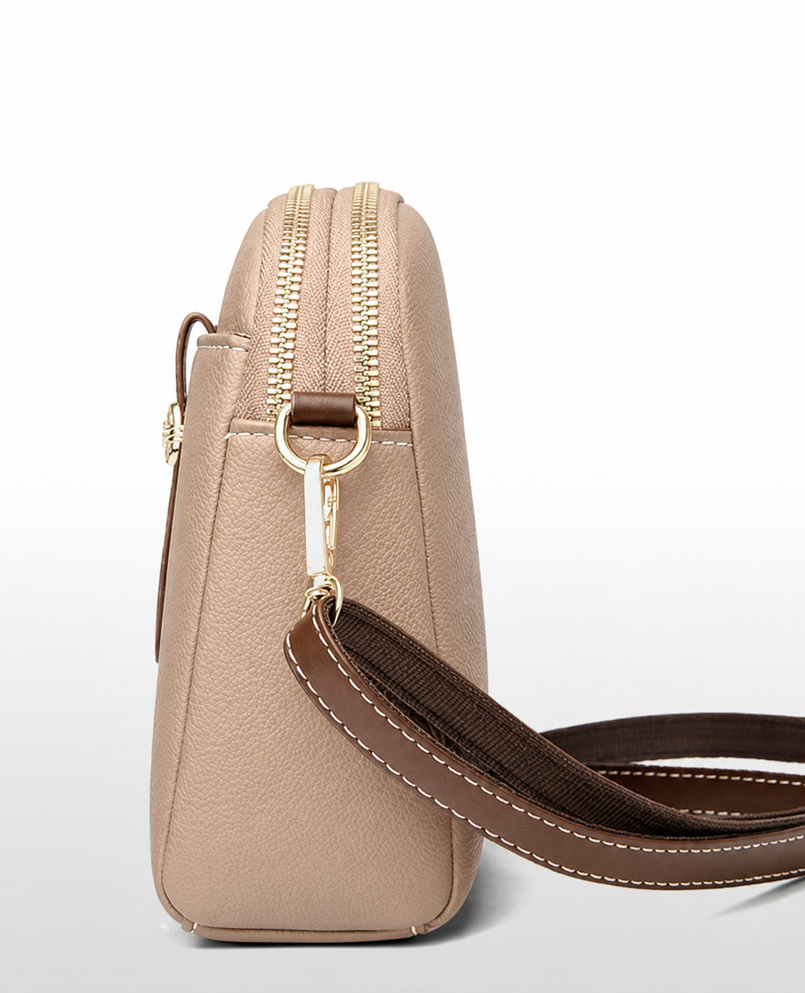 Women’s Cross Body PU Leather Shoulder Storage Bag(Brown)