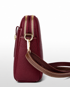 Women’s Cross Body PU Leather Shoulder Storage Bag(Maroon)