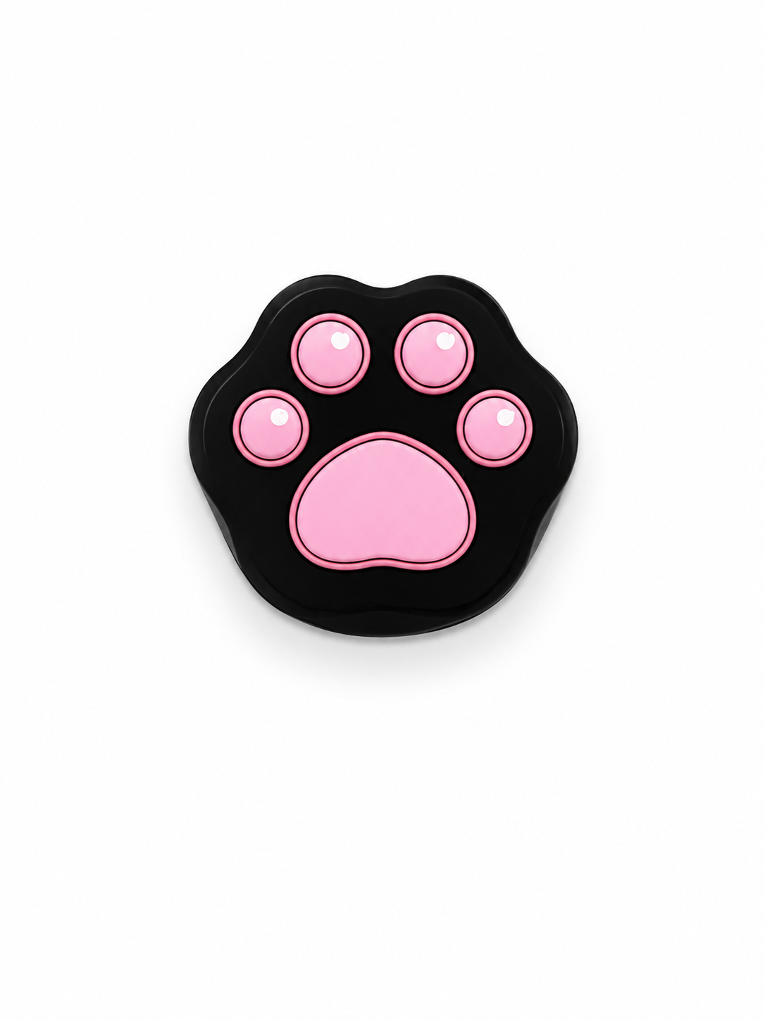 Snappy Dog Paw MagSafe Grip Stand Pop Socket (Black/Pink)