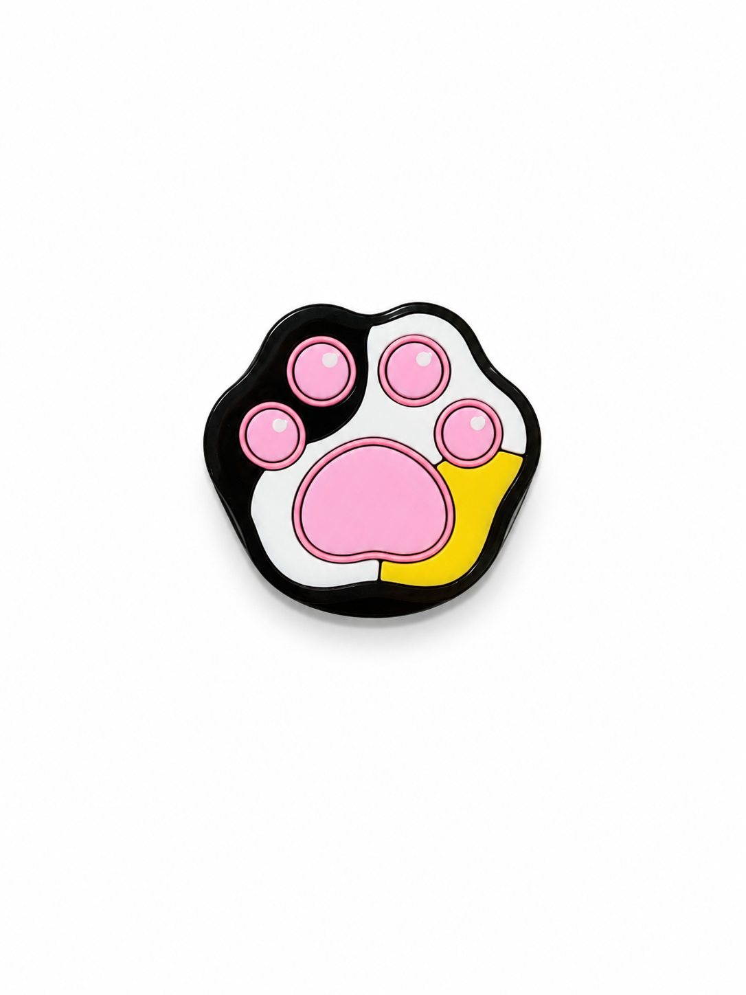 Snappy Dog Paw MagSafe Grip Stand Pop Socket (White/Pink)