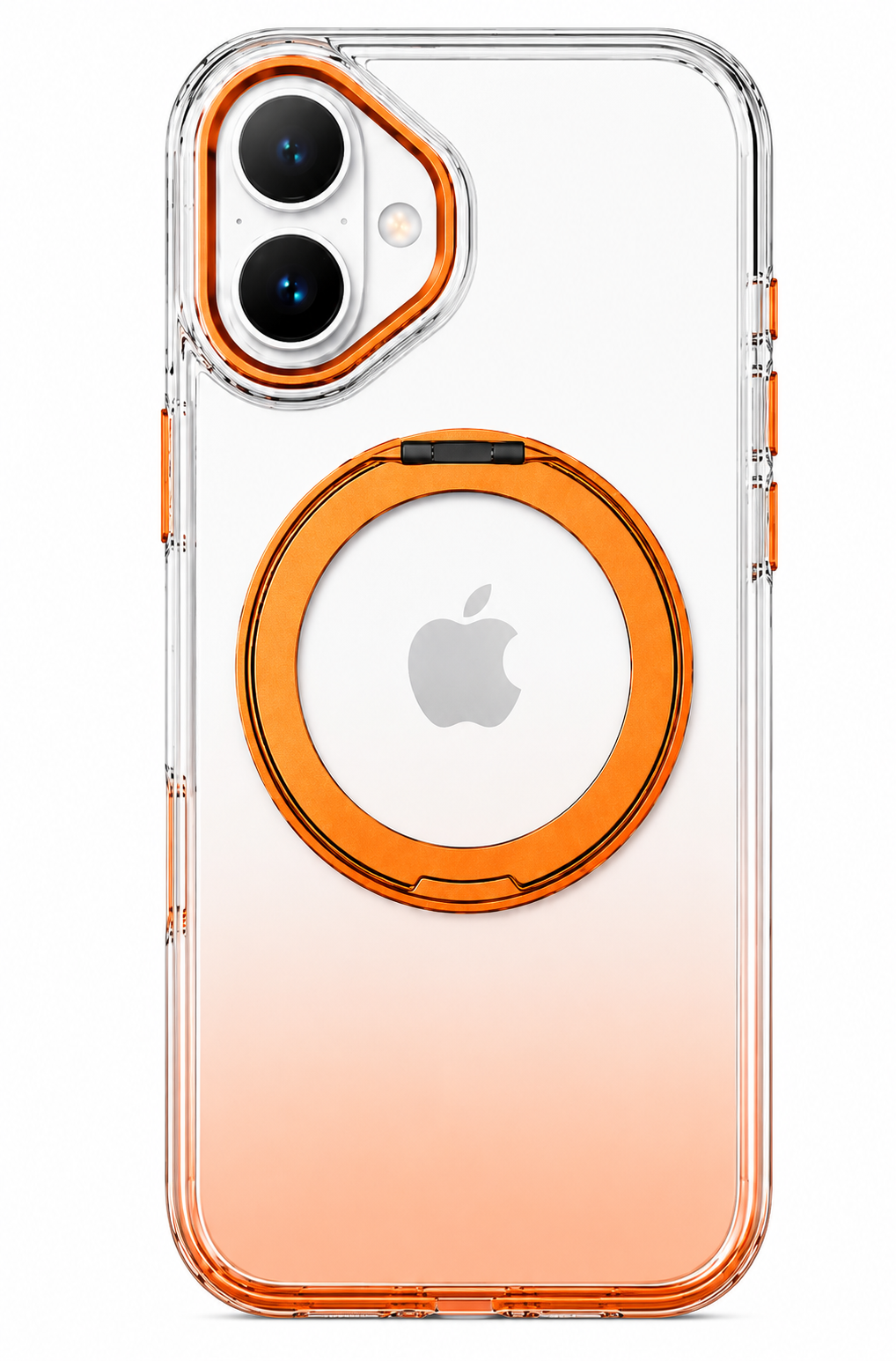 Transparent MagSafe Stand Double Colour Case For iPhone17(Orange)