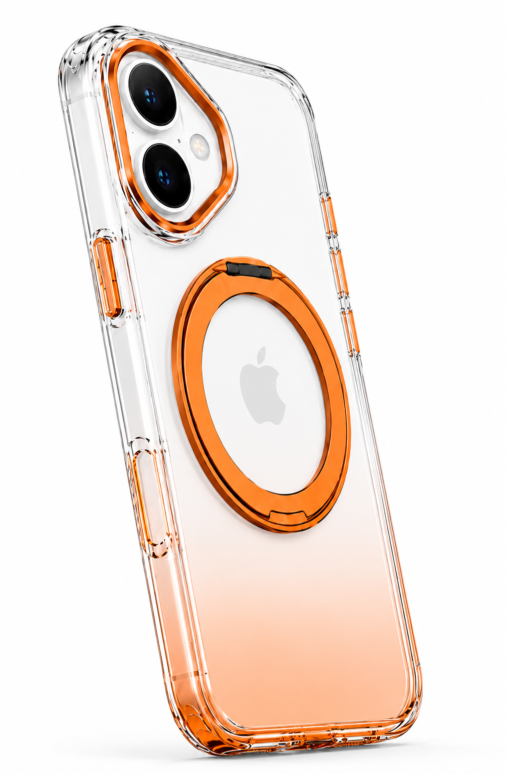 Transparent MagSafe Stand Double Colour Case For iPhone17(Orange)