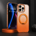 Transparent MagSafe Stand Double Colour Case For iPhone16 Pro Max(Orange)