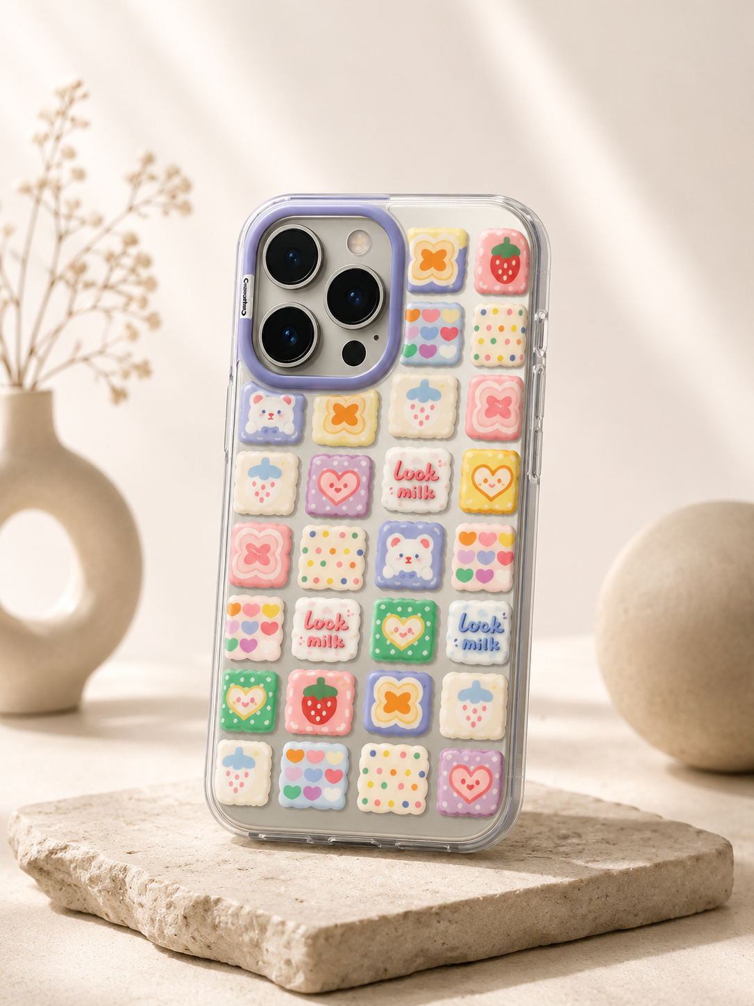 Cartoon Designer Matte Finish Case for iPhone 16 Pro(Luck Milk)
