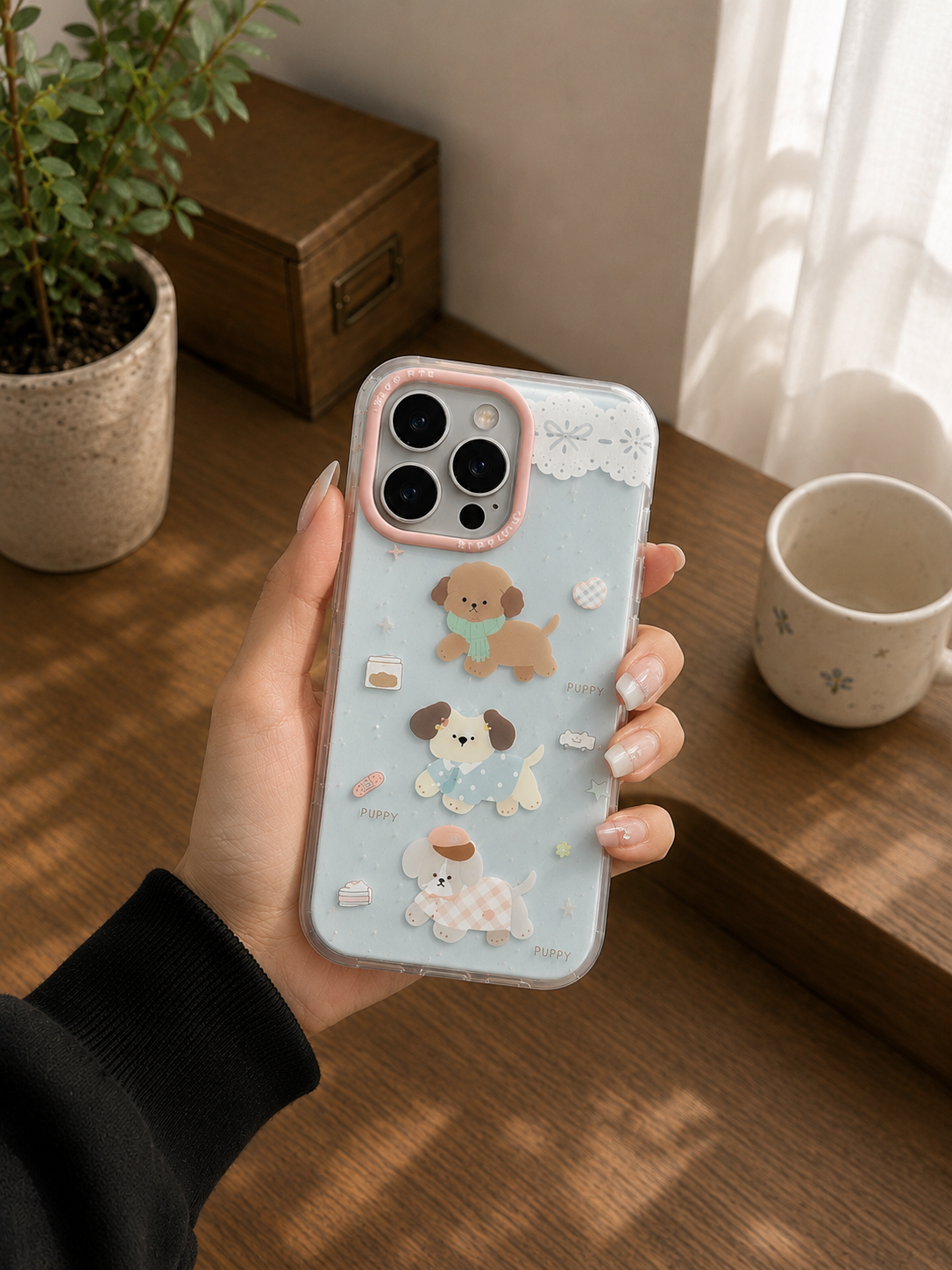 Cartoon Designer Matte Finish Case for iPhone 16 Pro(3 Puppy-L)