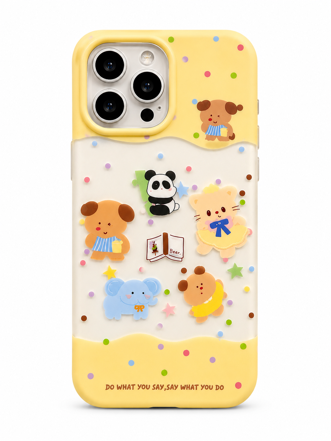 Cartoon Designer Matte Finish Case for iPhone 16Pro(Bear Book)