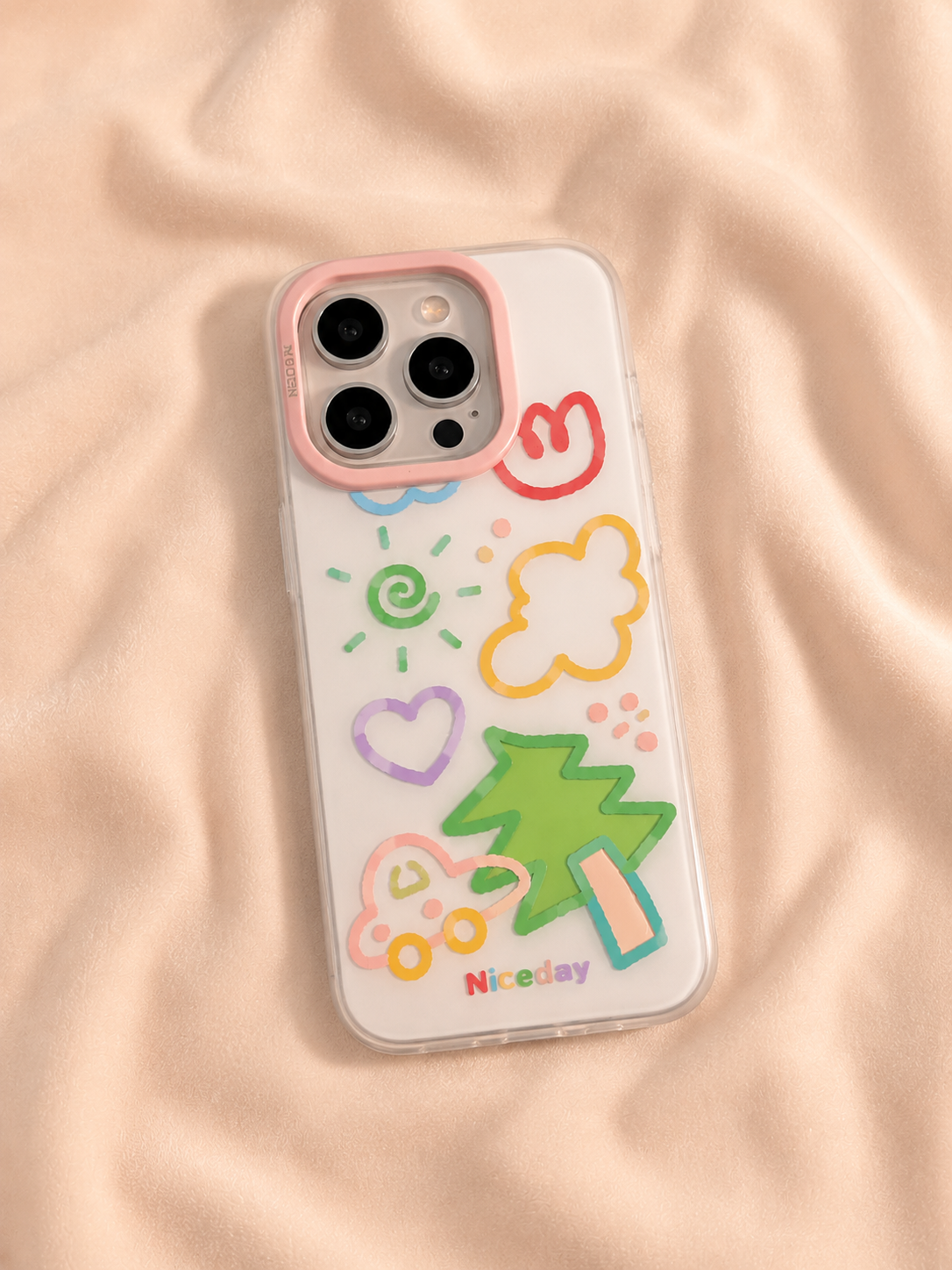 Cartoon Designer Matte Finish Case for iPhone 16 Pro(Nice Day)