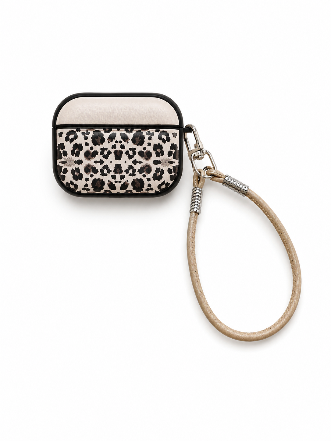 PU her Leopard Leather AirPods Pro 3 Case(Black/White)